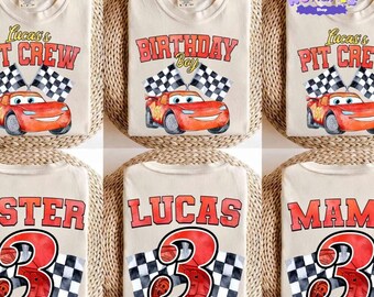 Custom Cars Birthday Shirt, Lightning McQueen Birthday Boy Tee, Pixar Pit Crew Shirt, Family Birthday Trip Shirt, WDW Birthday Tee