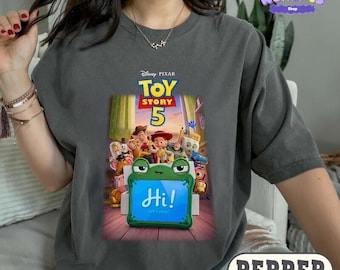 Disneyworld Pixar Toy Story 5 Shirt, Woody Buzz Lightyear Lilypad Shirt, Lilypad Toy Story Comfort Colors Shirt, Wdw Movie Characters Tee