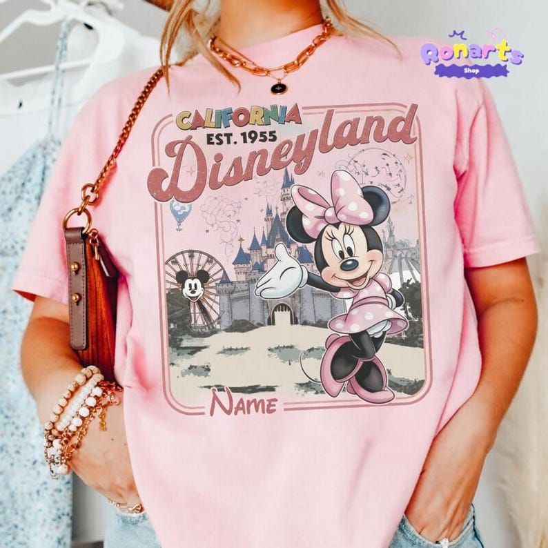 Retro All Characters Disneyland shirts, Mickey and Friends Disneyland 2026 Trip, Disneyland Family Vacation Matching Tee image 2