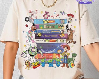 Retro Disneyland 90s VHS Movie Shirt, Vintage 90s Style Movie Characters Shirt, Toy Story Up Incredibles Collection Tee, Family Matching Tee