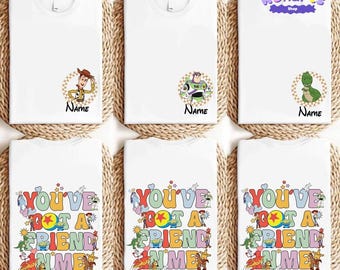 Custom Toy Story Family Shirts, Personalized Woody Jessie Rex Slinky Buzz Alien Matching Group Tees, Family Matching Tee