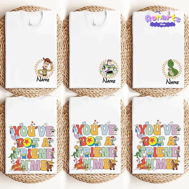 Custom Toy Story Family Matching Shirts, Personalized Woody Shirt, Jessie Rex Slinky Alien Matching Group Tees, Buzz Lightyear Shirt image 1