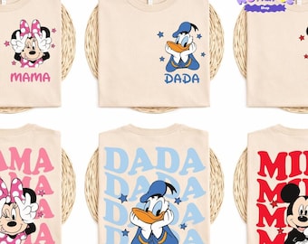 Personalized Disneyland Family Trip T-shirt, Mickey Dad Shirt, Minnie Mom Tee, Mama Dada Matching Gift, Donald Daisy Sweatshirt