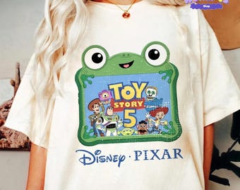 Comfort Colors Toy Story 5 Shirt, Disneyland Pixar Character Tee, Lilypad Shirt, Retro Movie Fan Gift, Disneyworld Vacation Tee