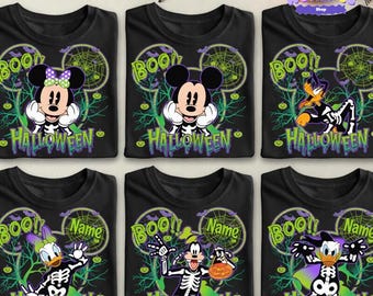 Vintage Disneyland Halloween All Characters Shirts, Mickey And Friends Halloween Shirt, Halloween Party Shirts, Family Halloween Shirts