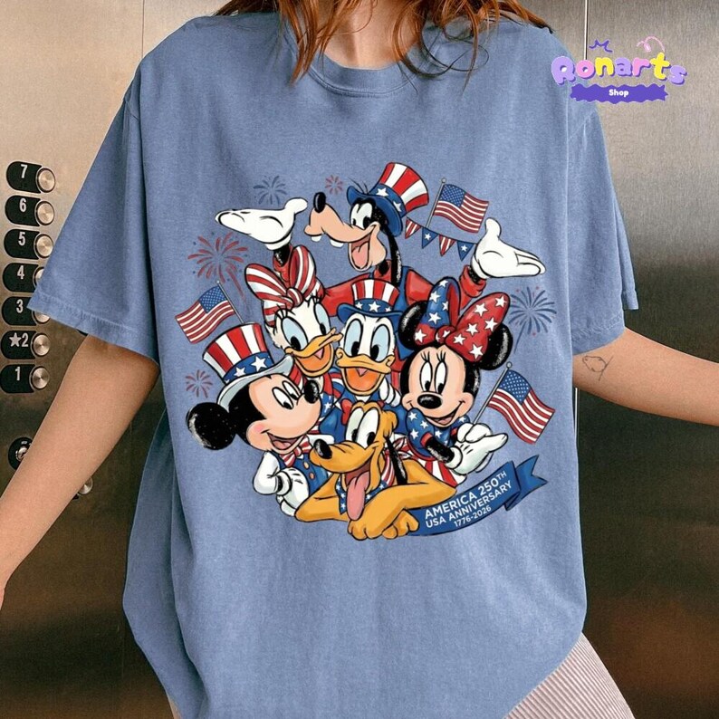 Mickey and Friends 4th July 2026 Shirt, Disneyland Independence Day Tee, Disneyland Family, Walt Disneyland World T-shirt image 4