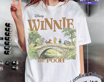 Comfort Colors Winnie The Pooh And Friends Shirt, Retro Disneyland Pooh Shirt, Pooh Bear Shirt, 2026 Family Disneyland Trip Shirt