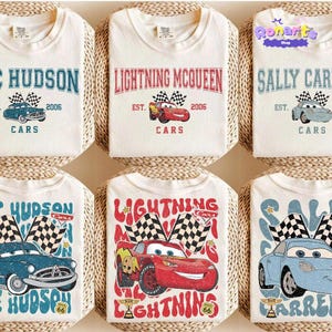 Comfort Colors Vintage Custom Pixar Cars Shirt, Lightning McQueen Mater Radiator Springs, Disneyland Family Tee, Disneyland Trip 2026 Tee immagine 1