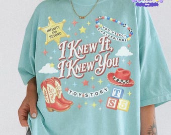 Vintage I Knew It I Knew You Shirt, Retro Cowgirl Boots Graphic Tee, Trendy Toy Story 5 Shirt, You've Got A Friend In Me Shirt