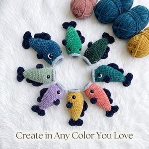 SY INGEN SYNING Virkmönster för abborre Amigurumi-mönster för abborre DIY-virkningshandledning Virkning av fiskar Djurmönster Amigurumi-mönster för abborre