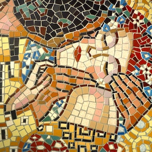 Kit MOSAICO CON STRUMENTI 'Il bacio' di G. Klimt 19 diversi colori all'interno Regalo per coppia, Regalo di nozze, regalo originale image 9