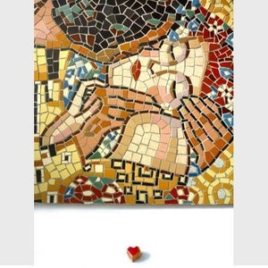 Kit MOSAICO CON STRUMENTI 'Il bacio' di G. Klimt * 19 diversi colori all'interno !! Regalo per coppia, Regalo di nozze, regalo originale