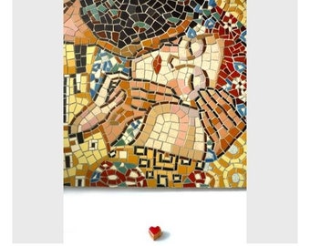 Kit MOSAICO fai da te 'Il bacio' di G. Klimt * 19 SPLENDIDI COLORI all'interno !! Regalo per coppia, Regalo di nozze, Idea regalo originale