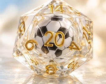 Sharp Edge Resin Soccer Ball Dice Set – DND RPG Sports Gift