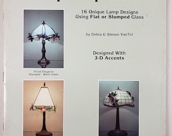 Lampe-Sculptures de Debra & Steven VanTol, motifs de vitraux, #SG364