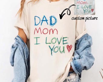 Custom Kids Drawing T-Shirt, Personalized Photo Tee, Upload Your Image Gift