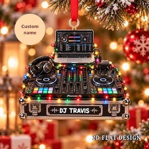 Personalized DJ Christmas Ornament, Custom Name DJ Controller Keepsake, Music Producer and Music Lover Gift