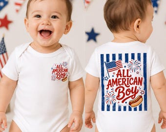 All American Boy Baby Body, 4. Juli Baby Outfit, Vaterländischer Säugling Bodysuit, Unabhängigkeitstag Baby Kleidung, USA Babypartygeschenk