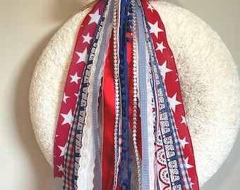 Patriotic Fourth of July USA 250 wreath ribbon bundle