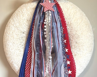 Patriotic Fourth of July All American Wreath Ribbon Bundle