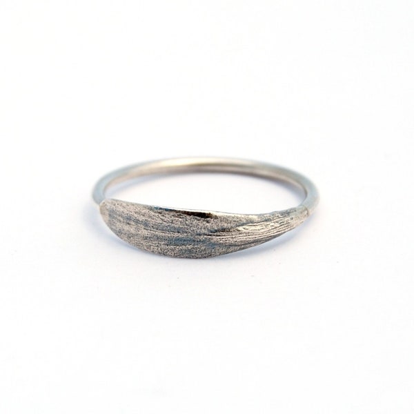 Dainty ash seed ring sterling silver botanical ring made to order samara ring