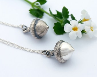 Acorn necklace - sterling silver woodland pendant