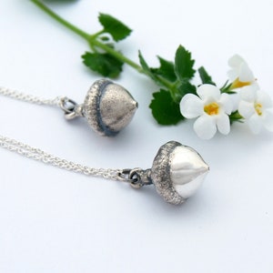 Silver acorn necklace - acorn charm - silver charm - nature charm - botanical necklace - oak tree charm - nature inspired necklace