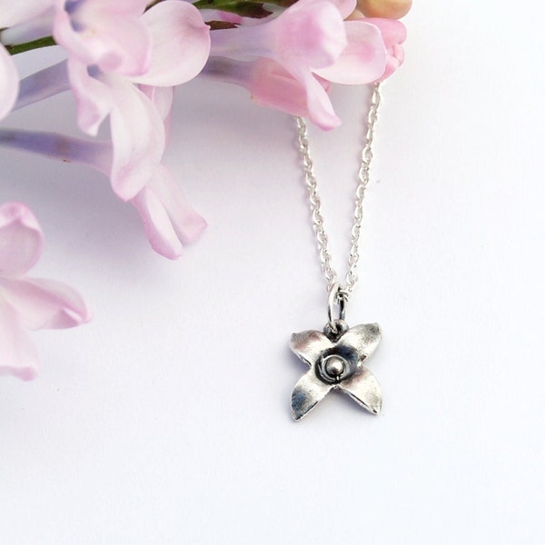 Lilac flower necklace - lilac flower pendant - flower pendant - silver lilac pendant - lilac jewelry - silver lilac - flower necklace