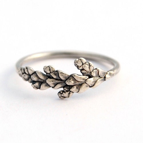 Dainty Cedar ring sterling silver botanical ring made to order Thuya ring