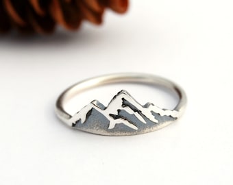 Mountain ring - silver mountain ring - sterling mountain - mountain jewelry - sterling silver ring - sterling silver ring - outdoors ring