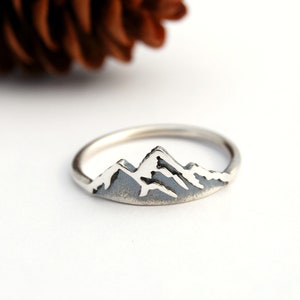 Bague montagne - bague montagne en argent - montagne sterling - bijoux de montagne - bague en argent sterling - bague en argent sterling - bague d'extérieur