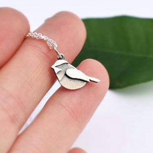 Chickadee pendant - chickadee charm - sterling silver chickadee - silver bird charm - chickadee necklace - silver bird necklace - bird charm