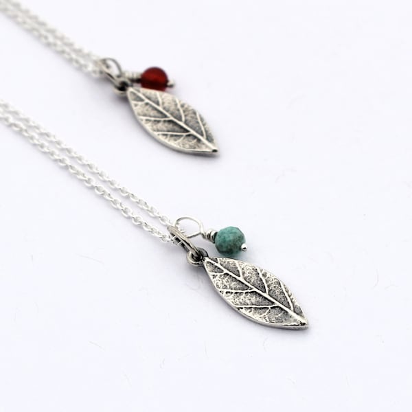 Small leaf pendant - Leaf necklace - Silver leaf necklace - Botanical necklace - Botanical pendant