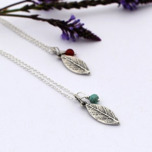 Small leaf pendant Leaf necklace Silver leaf necklace Botanical necklace Botanical pendant image 2