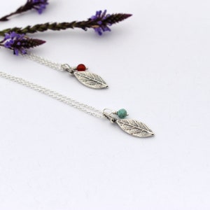 Small leaf pendant Leaf necklace Silver leaf necklace Botanical necklace Botanical pendant image 4