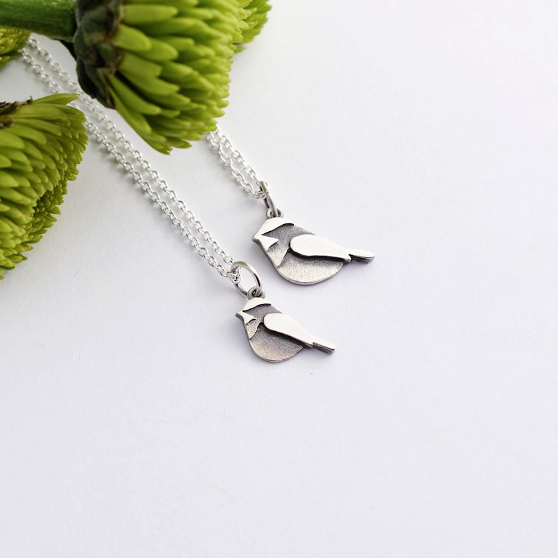 Chickadee necklaces duo necklace duo best friend necklaces bird charm chickadee necklace chickadee jewelry image 7