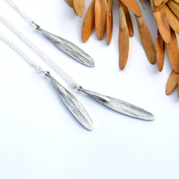 Ash seed necklace - silver ash seed - ash seed pendant - botanical necklace - tree seed - silver seed pendant - sterling silver necklace