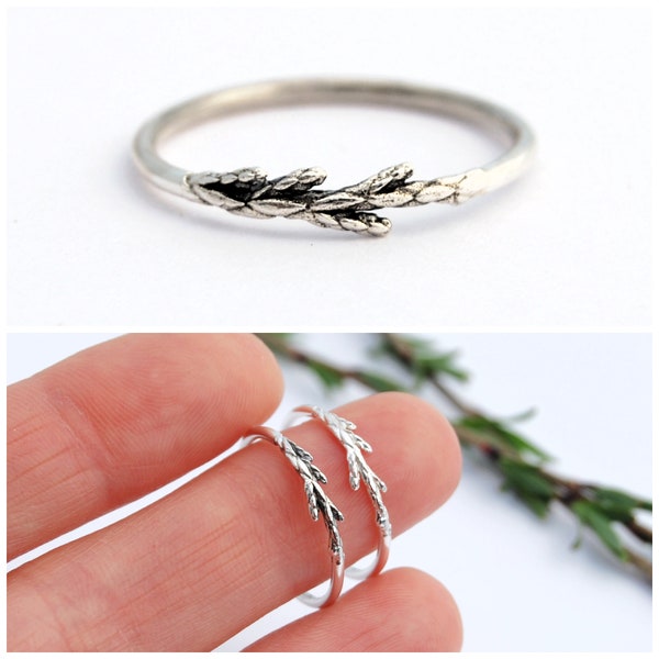 Dainty juniper ring - Silver juniper ring - Botanical ring - Juniper ring - Branch ring - Silver branch ring