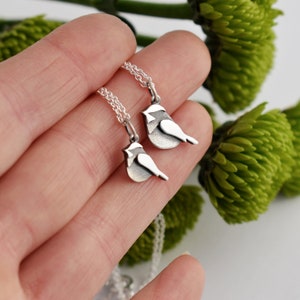 Chickadee necklaces duo necklace duo best friend necklaces bird charm chickadee necklace chickadee jewelry image 4