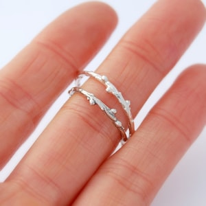 Bague brindille - bague branche - bague branche argent - bague mélèze - bague brindille argent