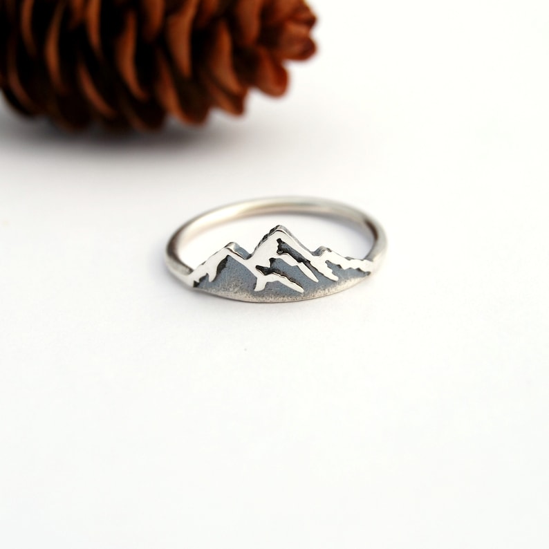 Bague montagne en argent montagne en argent sterling bijoux de montagne montagne en argent image 1