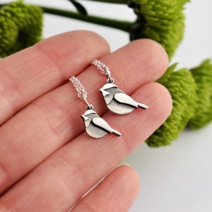 Chickadee necklaces duo necklace duo best friend necklaces bird charm chickadee necklace chickadee jewelry image 6