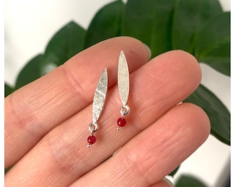 Sample sale silver earrings - silver red agate earrings