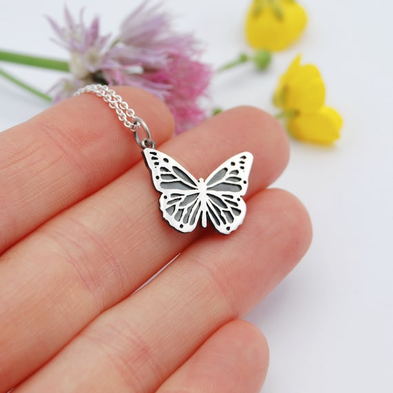 Pendentif Ancien En Argent Massif 925 Motif Papillon Art Déco - Occasion, Sans Marque, Créateur