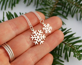 Silver snowflake necklace - sterling silver snowflake - snowflake pendant - silver snowflake charm