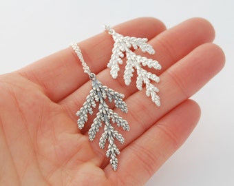 Cedar necklace - Thuya necklace - Thuya pendant - silver botanical necklace - silver cedar - silver thuya pendant