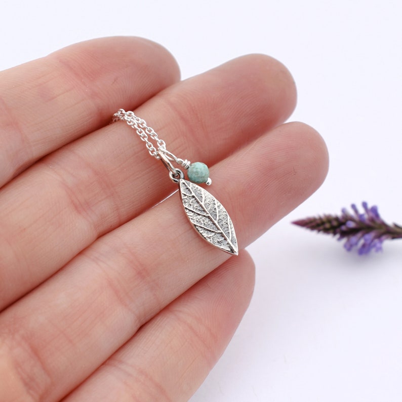 Small leaf pendant Leaf necklace Silver leaf necklace Botanical necklace Botanical pendant image 5