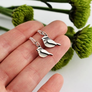 Chickadee necklaces duo - necklace duo - best friend necklaces - bird charm - chickadee necklace - silver chickadee
