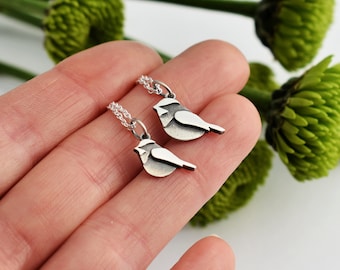 Chickadee necklaces duo - necklace duo - best friend necklaces - bird charm - chickadee necklace - chickadee jewelry