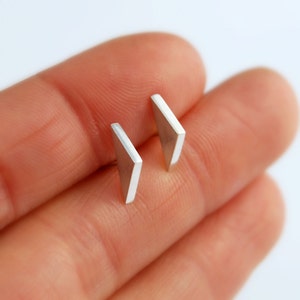 Triangle studs sterling silver spike studs minimalist jewelry image 3